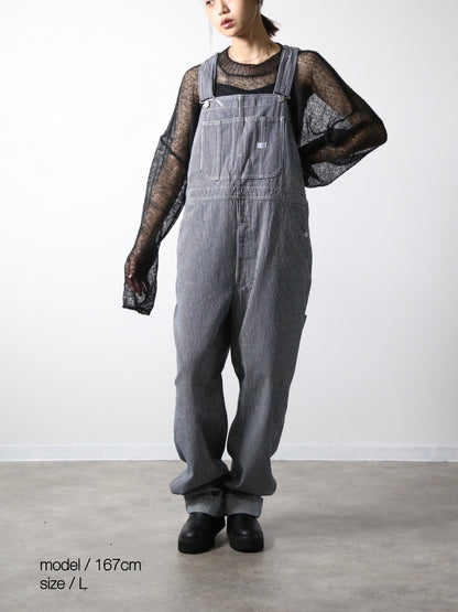 デニムオーバーオール　サロペット　ヒッコリーストライプ　ユニセックス