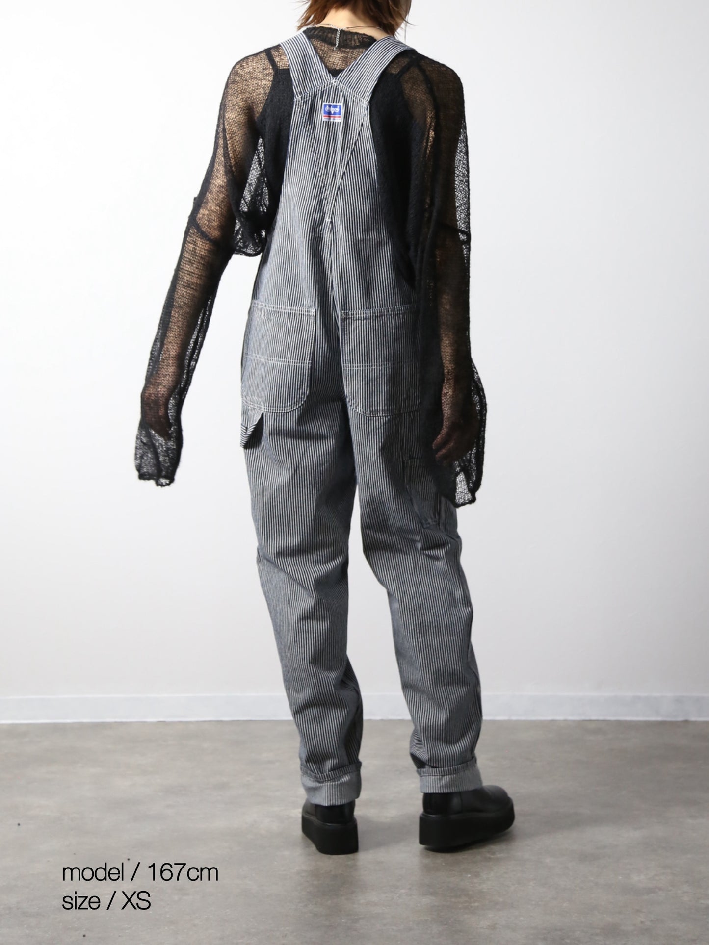 デニムオーバーオール　サロペット　ヒッコリーストライプ　ユニセックス