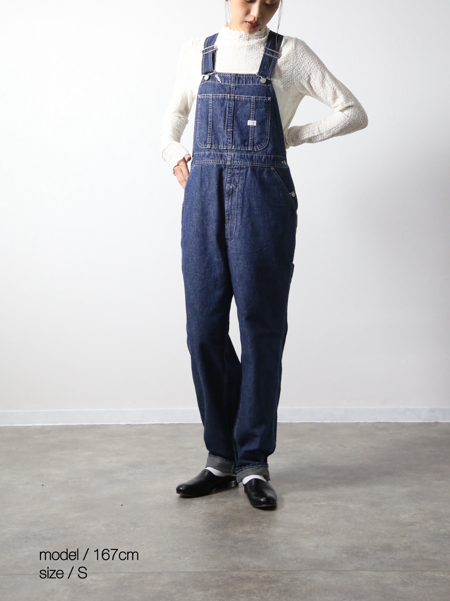 デニムオーバーオール　サロペット　インディゴカラー　ユニセックス
