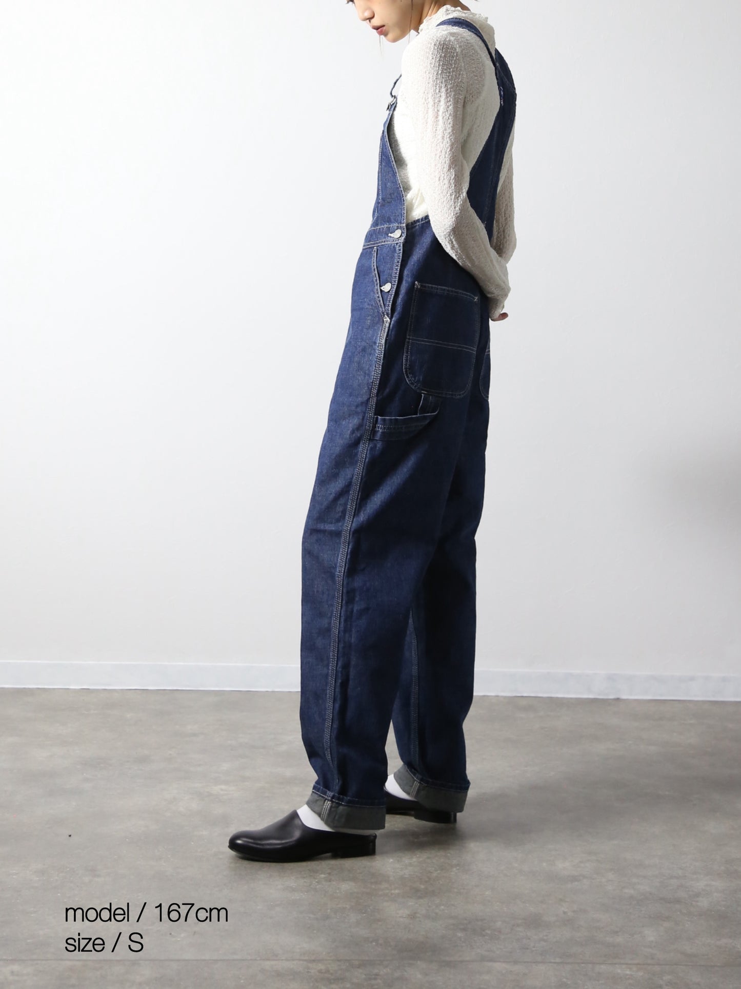 デニムオーバーオール　サロペット　インディゴカラー　ユニセックス