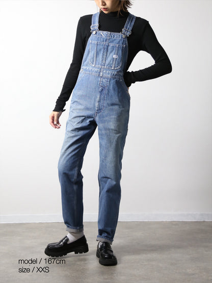 デニムオーバーオール　サロペット　ブリーチカラー　ユニセックス
