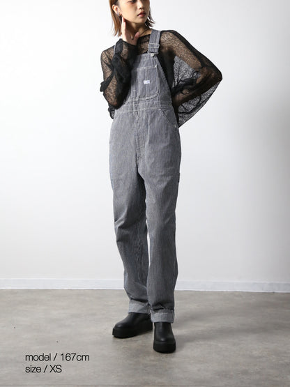 デニムオーバーオール　サロペット　ヒッコリーストライプ　ユニセックス